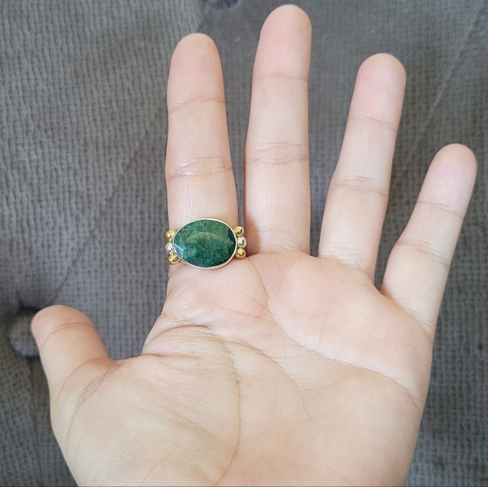 Shivam Faceted Emerald💚 Colored Beryl Statement Ring💍 - NWT - Picture 16 of 16